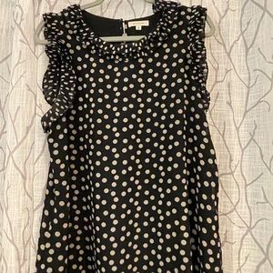 Ruffle neck and sleeve tunic